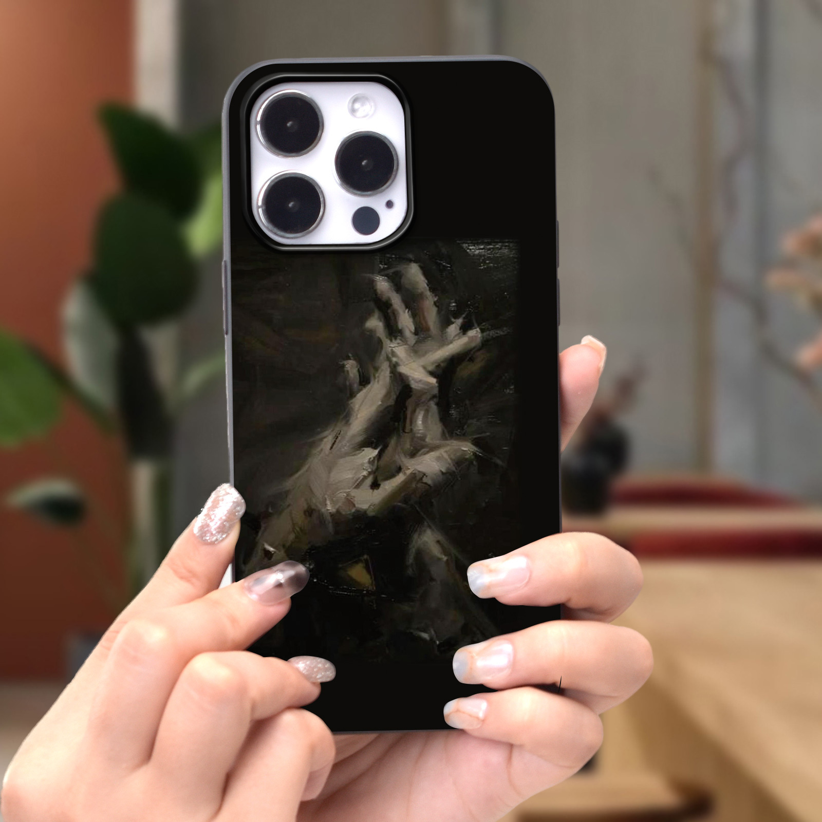 

1pc Phone Case With Hand-holding Graphic Anti-fall For 15 Plus 15 Pro Max 14 13 12 11 Pro Max Xs Max X Xr 8 7 Plus Gift For Birthday, Halloween, Christmas