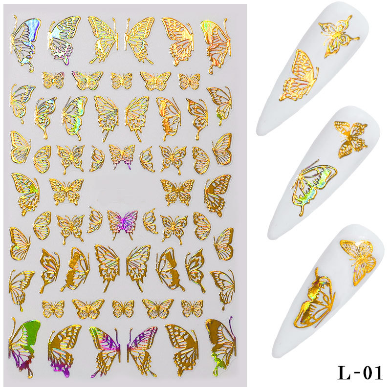 2sheets Butterfly Pattern Nail Art Sticker