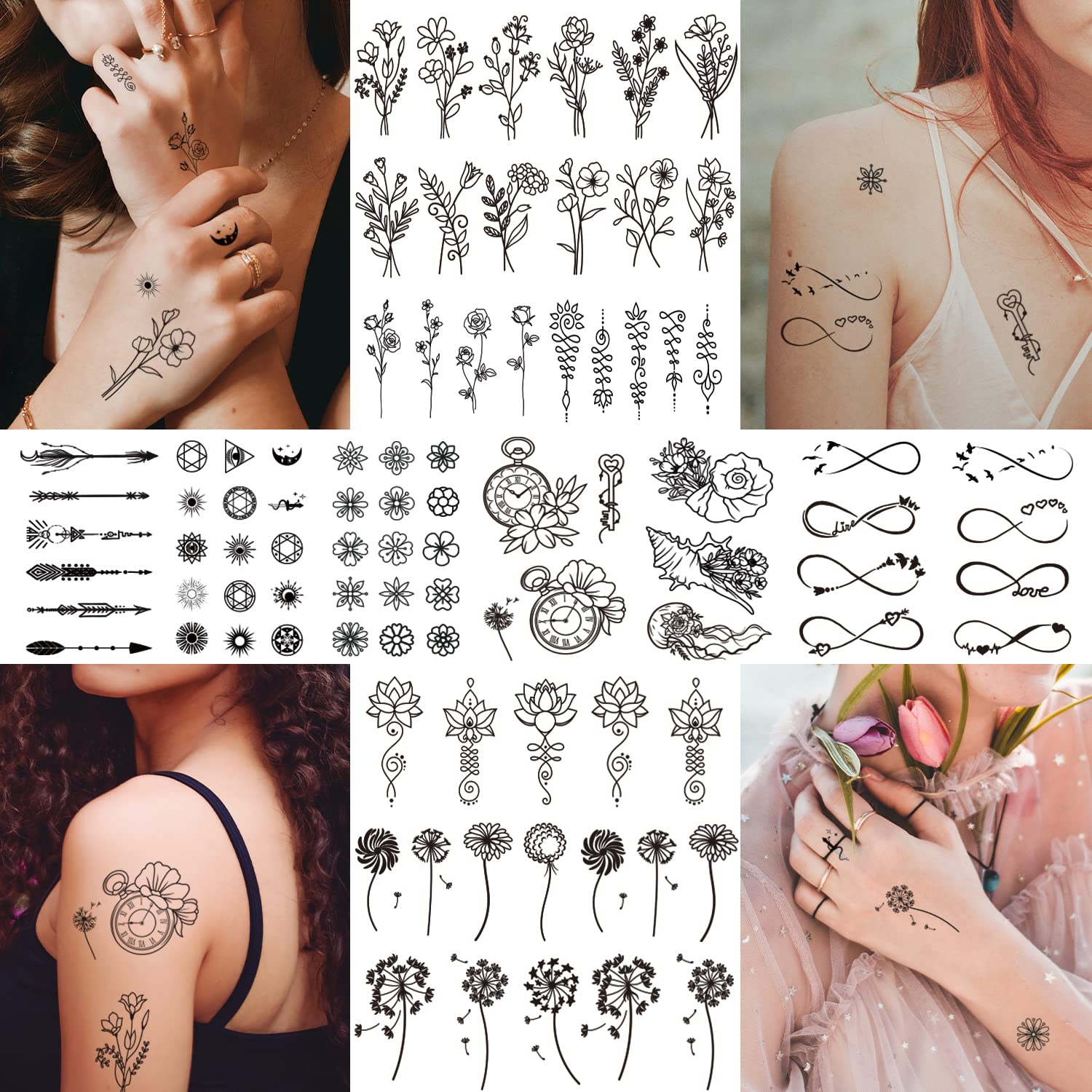 97 Stili (29 Fogli) Tatuaggi Finti Donne Tatuaggi Temporanei - Temu Italy