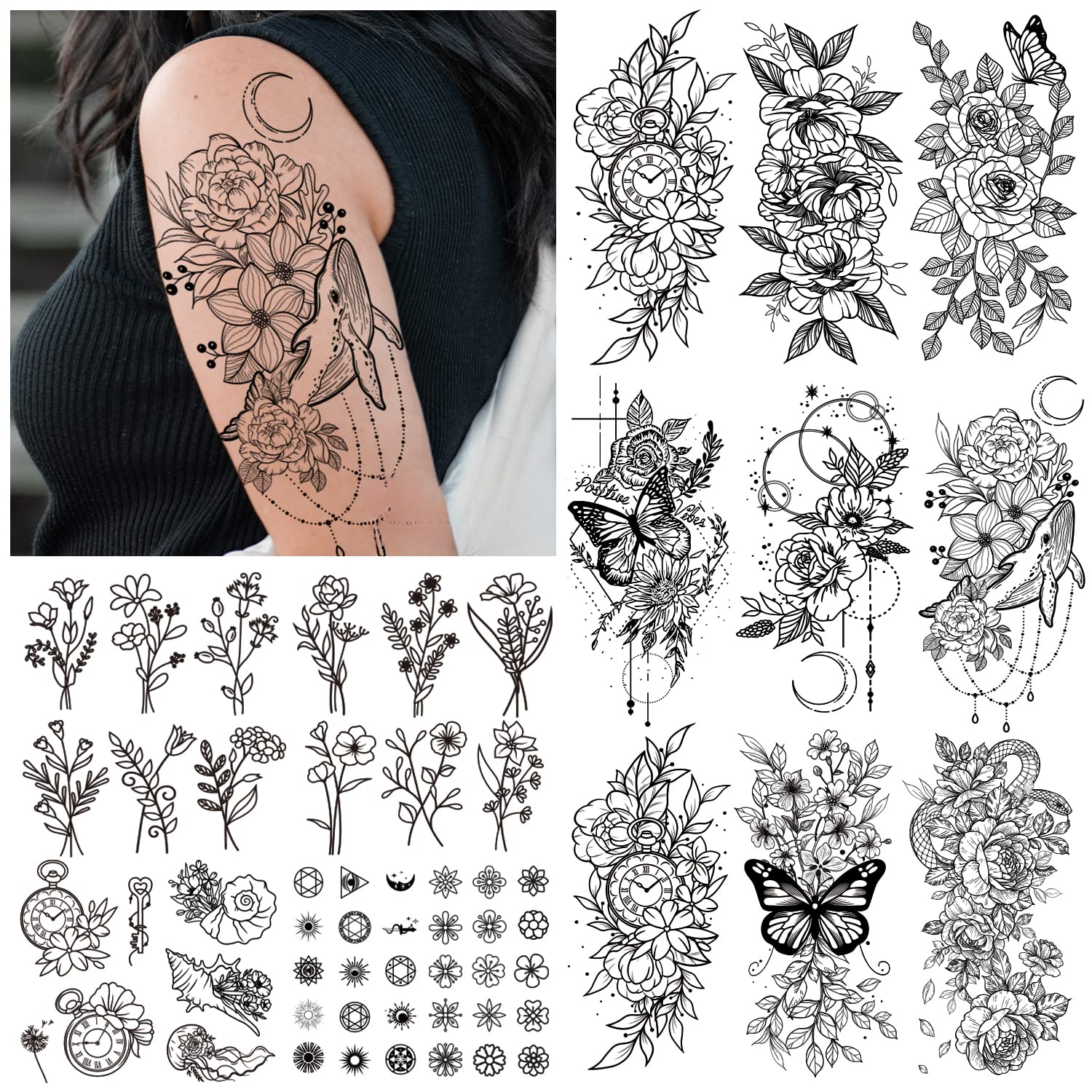 97 Styles (29 Sheets) Fake Tattoos Women, Long-lasting Personalized  Temporary Tattoos Adult, Body Markers Waterproof Tattoo That Look Real For  Girls, High-quality & Affordable