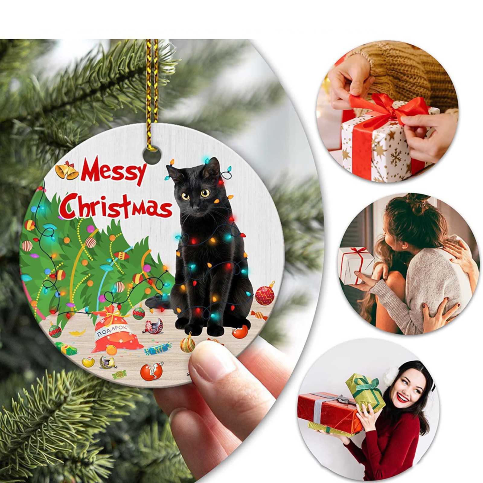 T Black Cat Hanging Decor Christmas Ornament Christmas Party - Temu