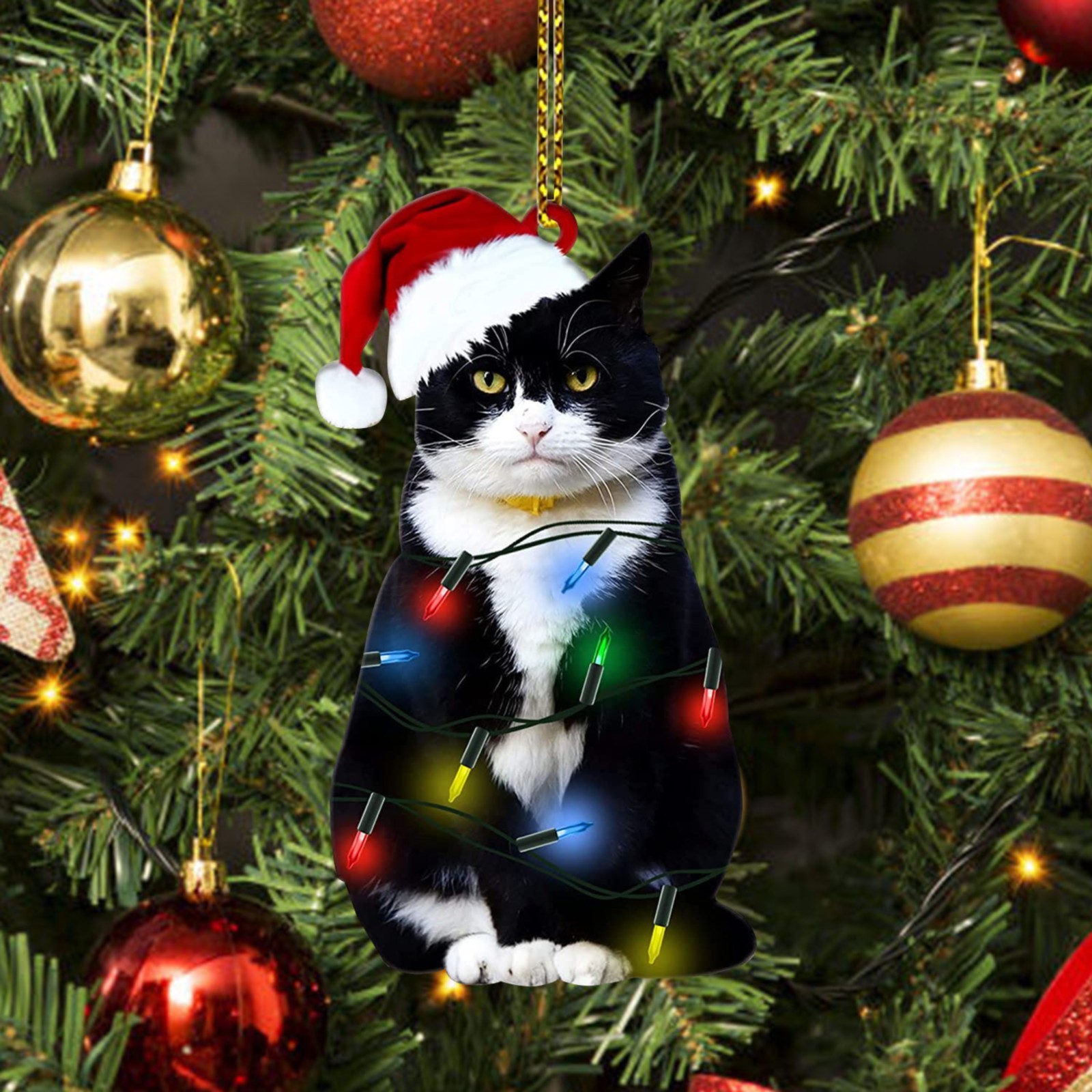 Xmas Black Cat Pendant Christmas Party Decoration Cat - Temu