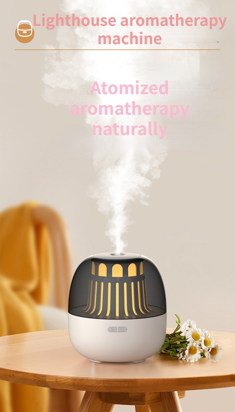 1pc lighthouse shaped aroma diffuser cool mist air humidifier household colorful mini diffuser large mist volume aromatherapy automatic atomizer cute aesthetic stuff home decor room decor fall winter essential back to school supplies details 0