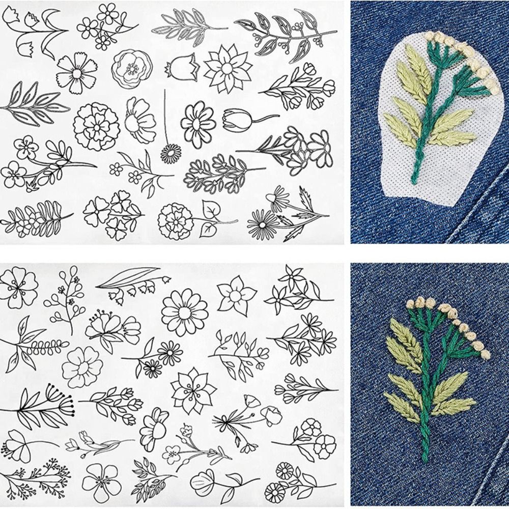 1pc/2pcs A4 Flower Pattern Embroidery Water Soluble Graph Liner Paper, Easy  To Melt Backing For Embroidery, Clothing Box Bag Embroidery Base