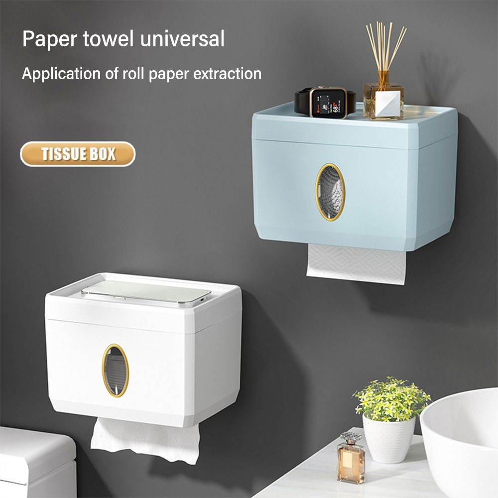 1pc Toilet Paper Holder Waterproof Tissue Storage Box Wall Mount Toilet  Roll Organizer Bathroom Accessories Sets