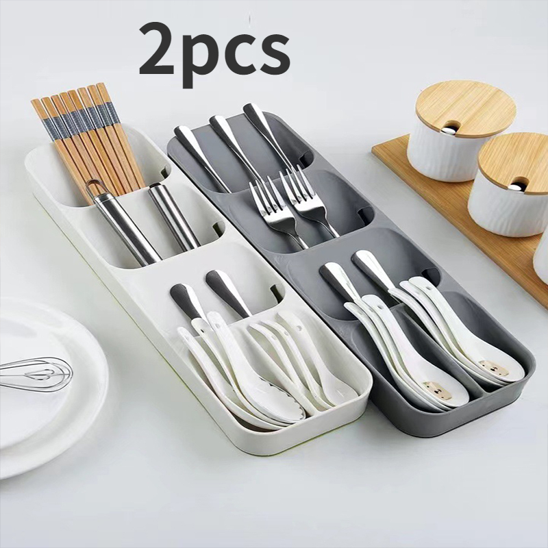 Chopsticks Dry Drain Box, Kitchen Transparent Cutlery Tray With Lid, Spoon  Fork Knife Storage Container - Temu