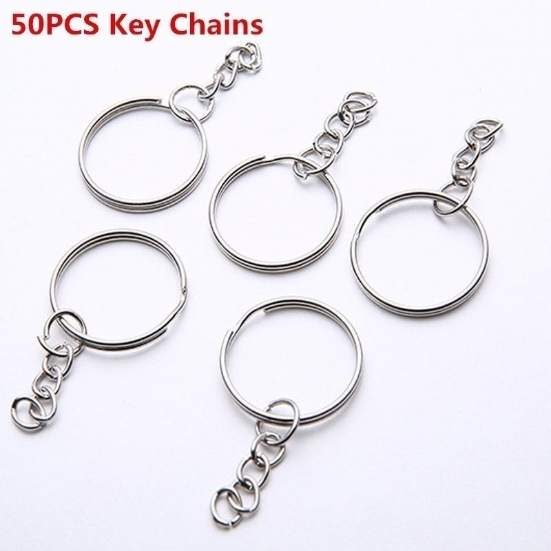 Metal Blank Keyring Keychain Split Rings Keyfob Key Rings Lobster