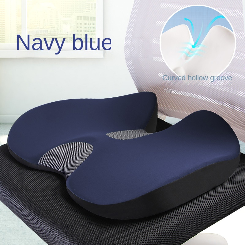 Foam Seat Cushion for Coccyx Support, 18 x 14 x 1.5 to 3 inches, Navy