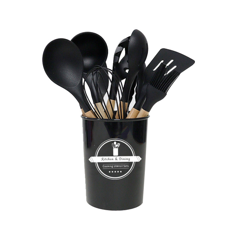 Kitchen Utensils Set, Cooking Utensil Set Gadgets, Pots and Black