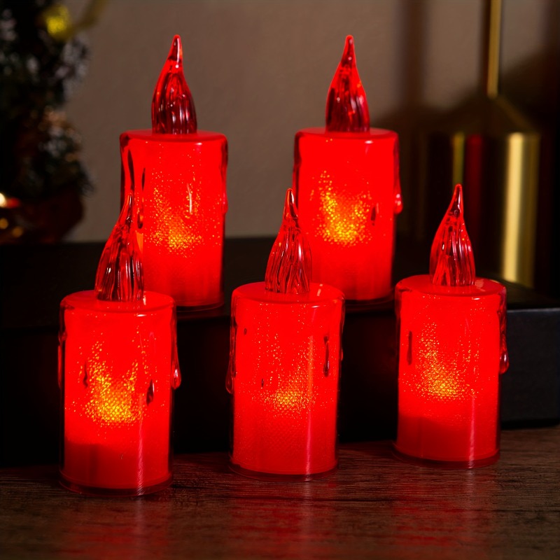 12pcs Sparkling Tears LED Crystal Candle for Romantic Atmosphere