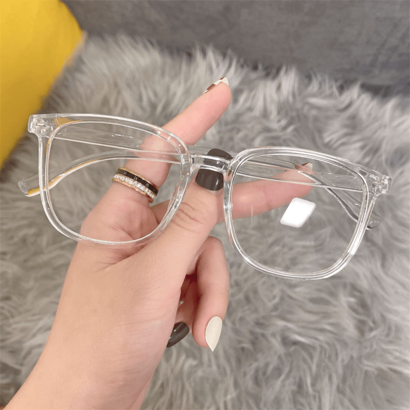 Fashion Anti Blue Light Clear Lens Glasses Female Trend Spectacle Frame  Flat Mirror Transparent Student Glasses Frame Vintange