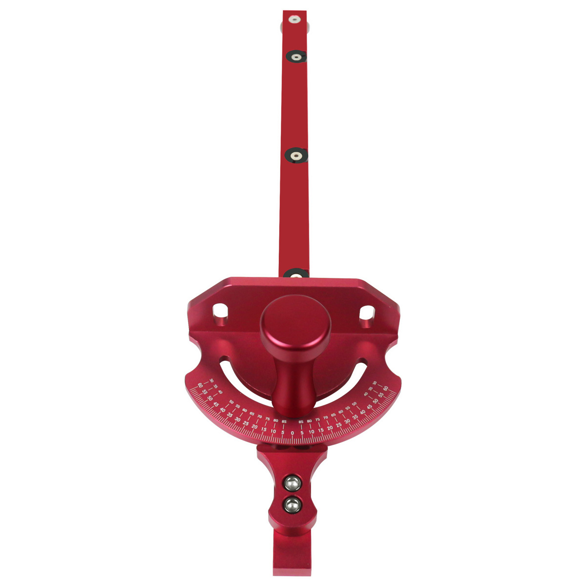 Image of Miter Gauge W/ Fixed Angle Gear Shifting Hole - Universal Table Saw Gauge - Protractor With A Standard - Woodworking T Track Miter Angle Ruler Aluminium Alloy Push Handle