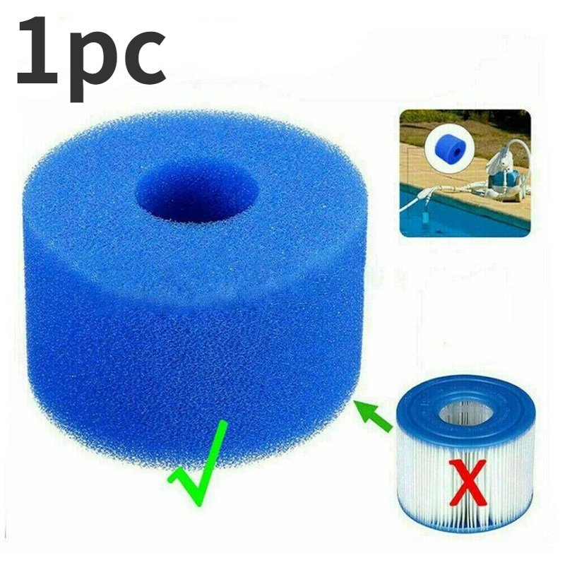 

1pc, Reusable And Washable Swimming Pool Filter Sponge, Blue Cleaning Sponge Column, Swimming Pool Filter Cotton