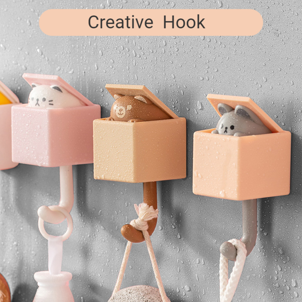 Cute Cat Hooks Creative Adhesive Coat Hook Wall Mounted - Temu Canada