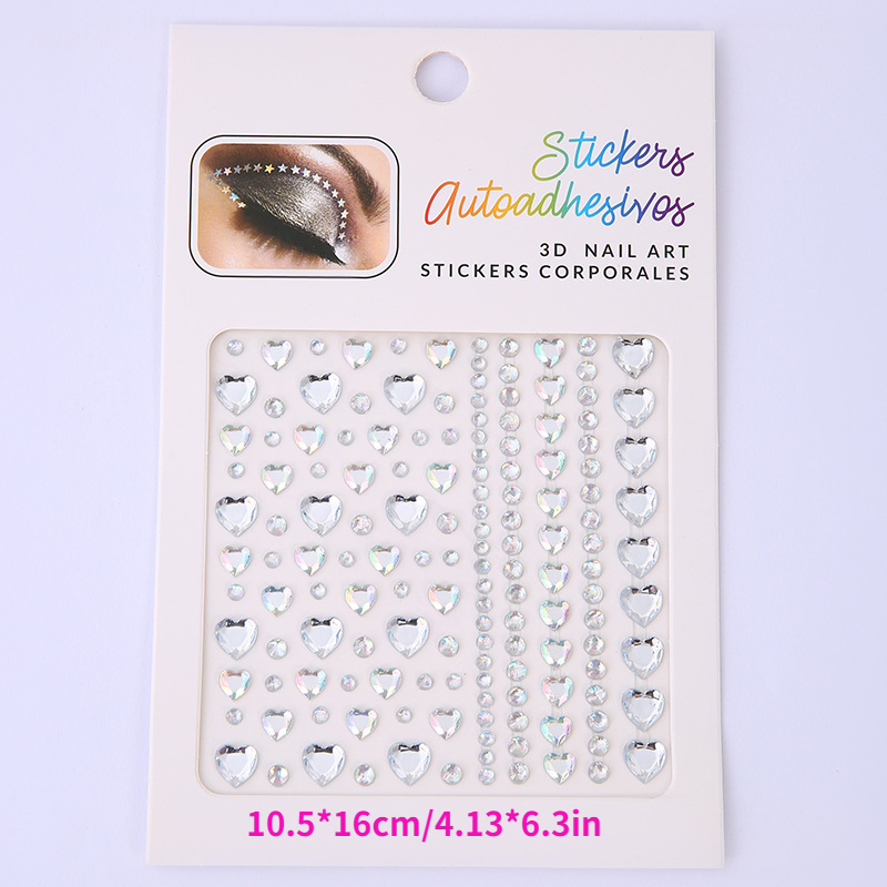 Facial Rhinestone Stickers Heart shaped Faux Pearl Diy Self - Temu