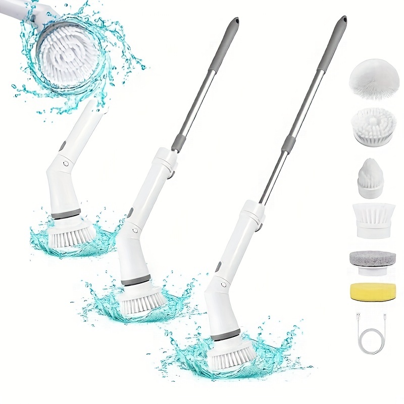 Electric Spin Scrubbers, with 3 Replaceable Cleaning Heads, Cordless Shower  Cleaning Tools Brush Rechargeable, Cleaning Brush for Bathroom Wall Tiles