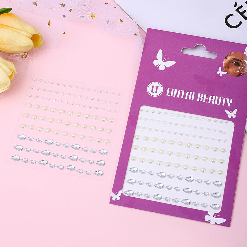 Water Droplets Pearl Gemstone Nail Rhinestone Sticker
