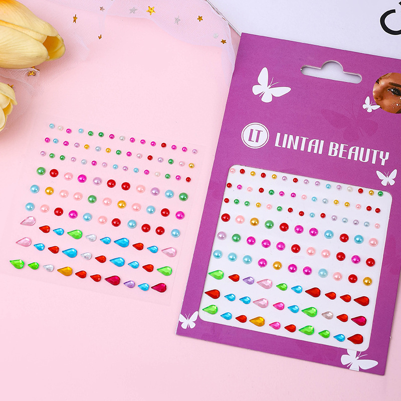 Water Droplets Pearl Gemstone Nail Rhinestone Sticker