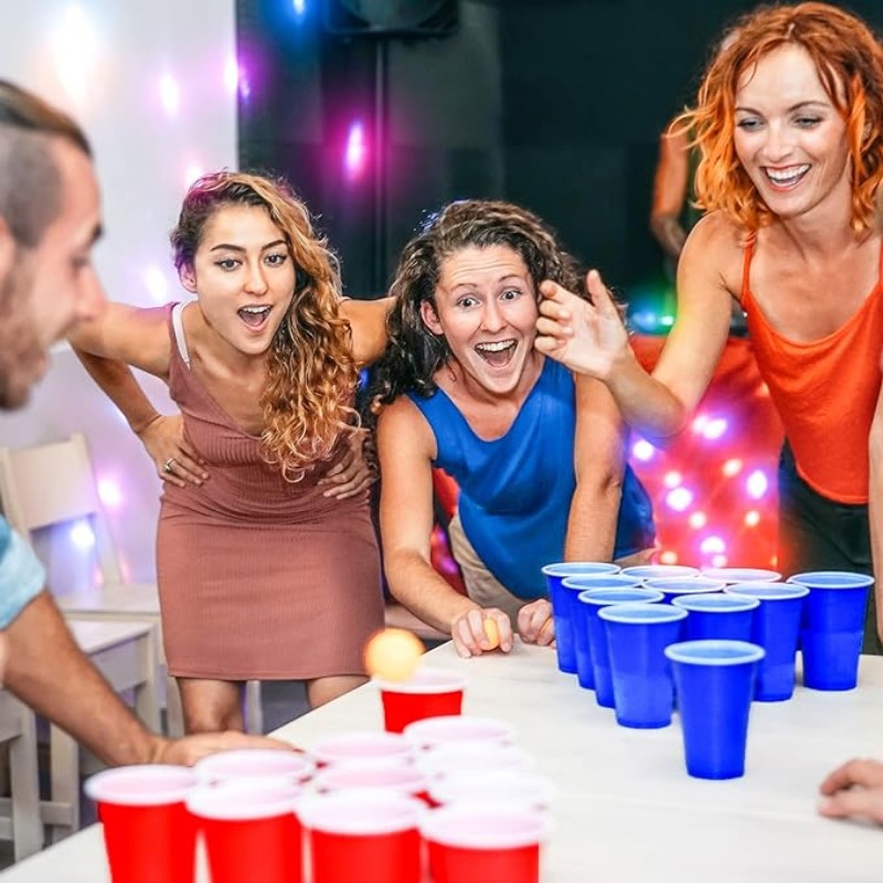 Disposable Plastic Cups Double-layer Plastic Cup Table Tennis Set Two-color  Cup Beer Game Party Cup - Temu