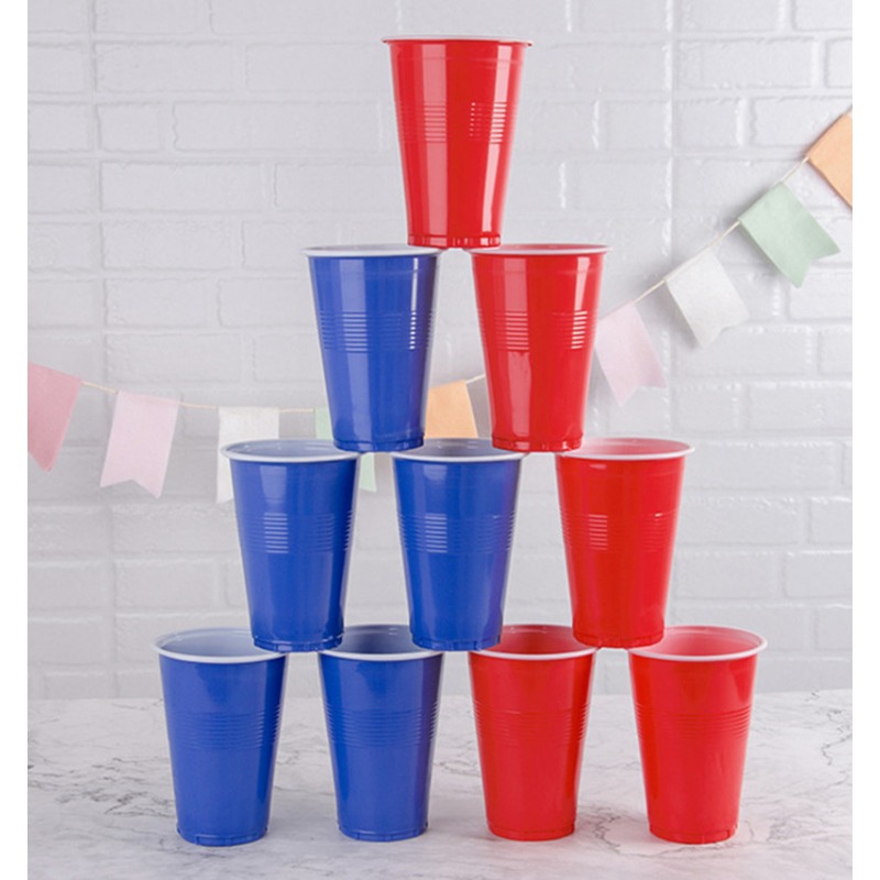 Disposable Plastic Cups Double-layer Plastic Cup Table Tennis Set Two-color  Cup Beer Game Party Cup - Temu