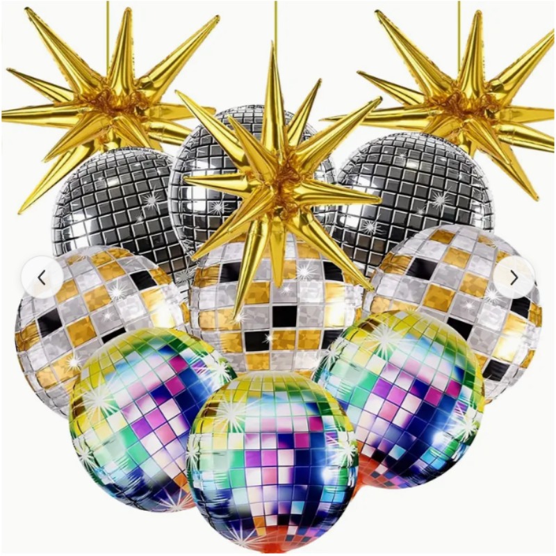 30 PCS Disco Ball Balloons, Party Decorations 32 Inch 22 10 Silver