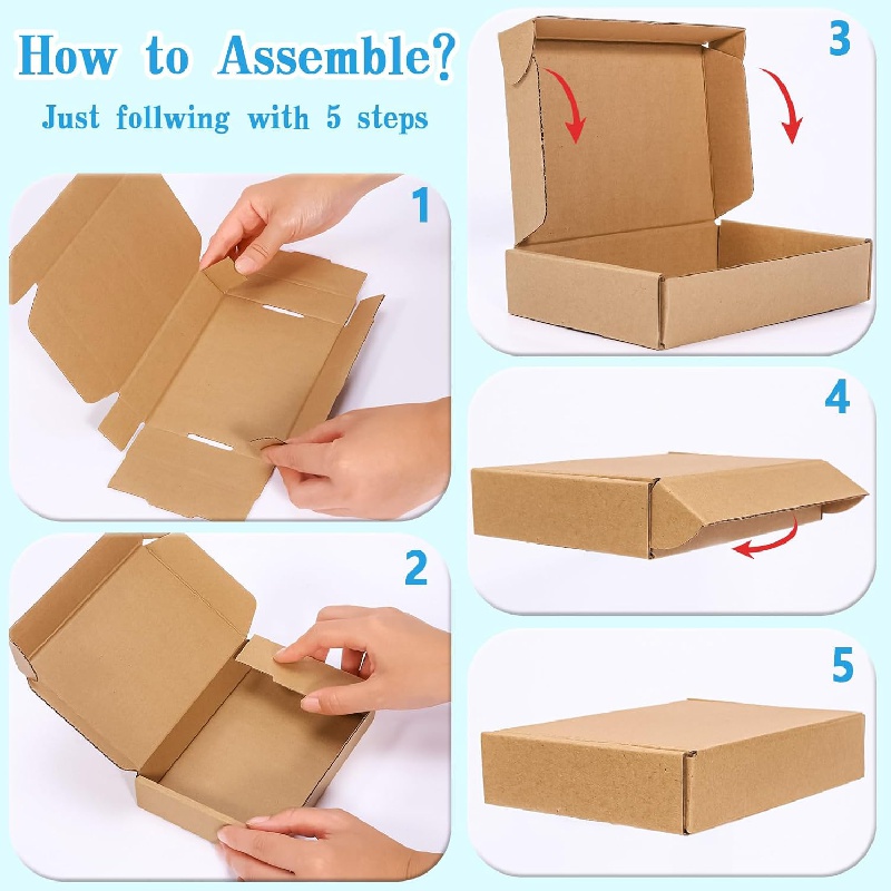 Paper Shipping Boxes Brown Corrugated Cardboard Storage Box - Temu