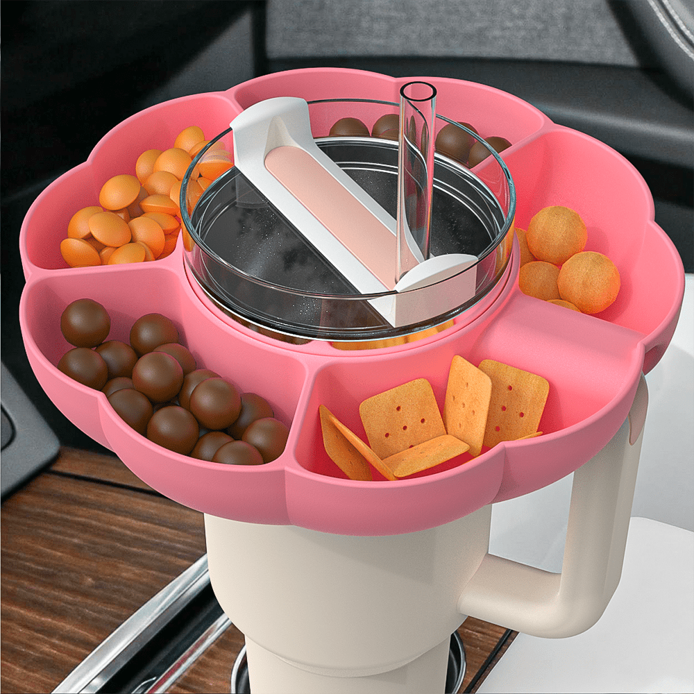 Beekfect Snack Bowl for Stanley 40 oz Tumbler Cup, Tumbler Snack Tray Compatible with Stanley Quencher H2.0 40oz Tumbler with Handle, Reusable Snack