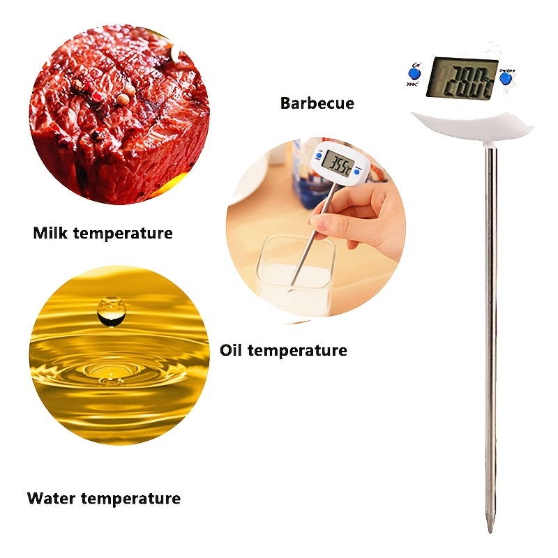 Food Thermometer, Instant Read Meat Thermometer, Baking Thermometer,  Digital Cooking Food Thermometer With Super Long Probe For Grill Candy  Kitchen Bbq Smoker Oven Oil Milk Yogurt, Kitchen Stuff, Cheap Stuff - Temu