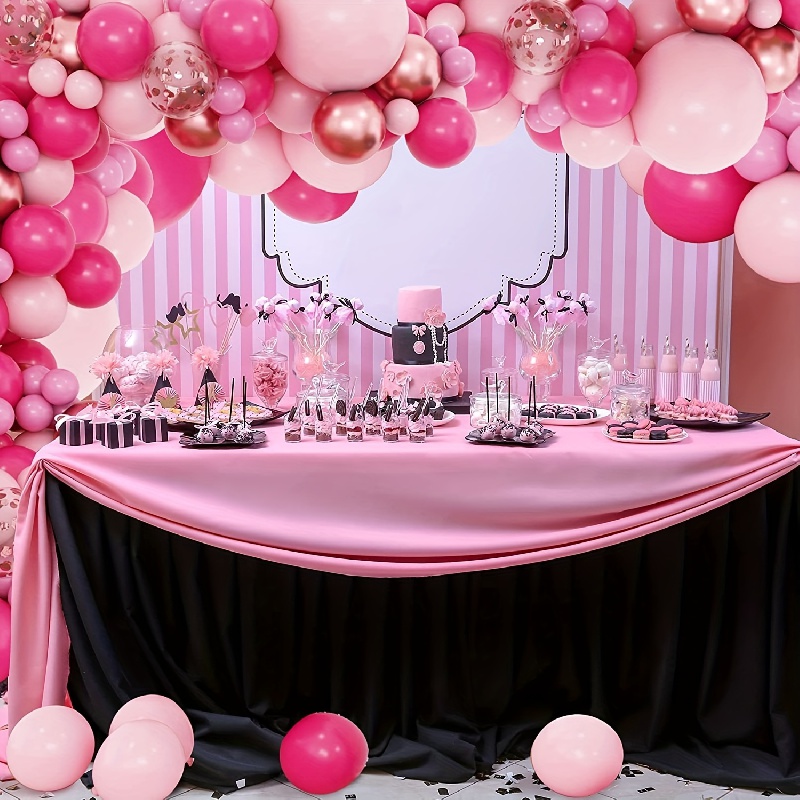 Set, Conjunto De Arco De Guirnalda De Globos Rosas Con Globos Metálicos  Rosados ​​Y Dorados Para Fiesta Temática De * Cumpleaños Para Niñas Baby