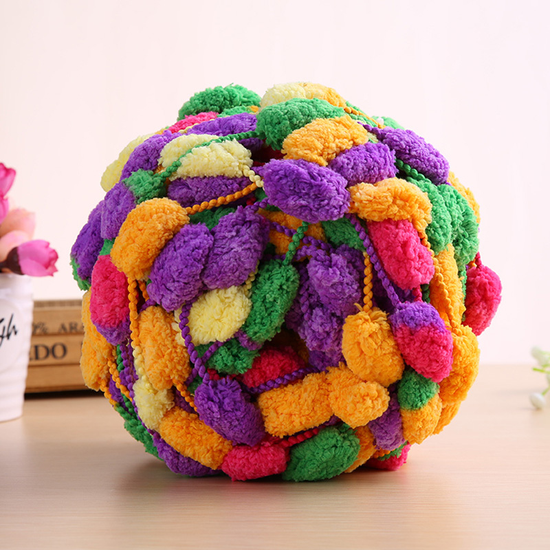 Colorful Thick Ball Yarn Rainbow Pom Polyester Yarn For - Temu