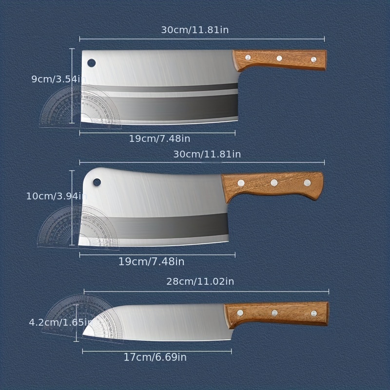 BAKULI Stainless steel kitchen knife, round head slicing knife