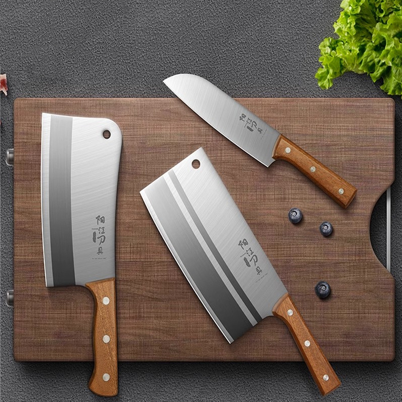 BAKULI Stainless steel kitchen knife, round head slicing knife