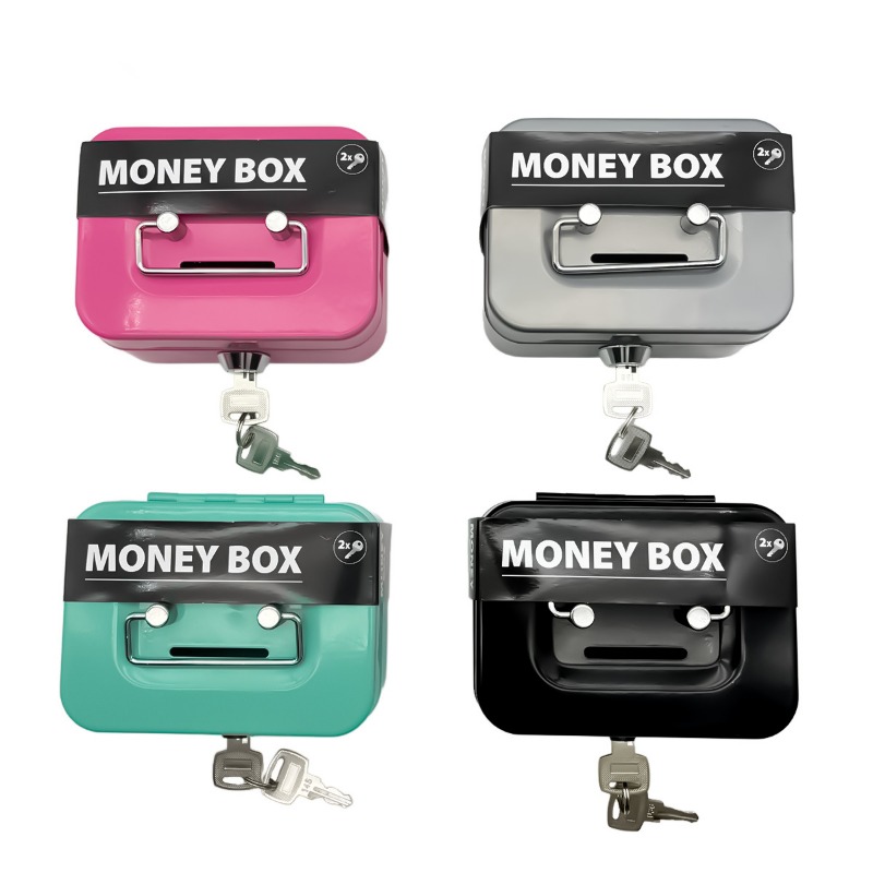 Frcctre Kids Safe Bank, Money Box with Coin Tray, Mini Locker  Small Safe Storage Box Piggy Bank with Combination Lock and Key, 7 H x  4.7 Lx 3.9 W, Black 