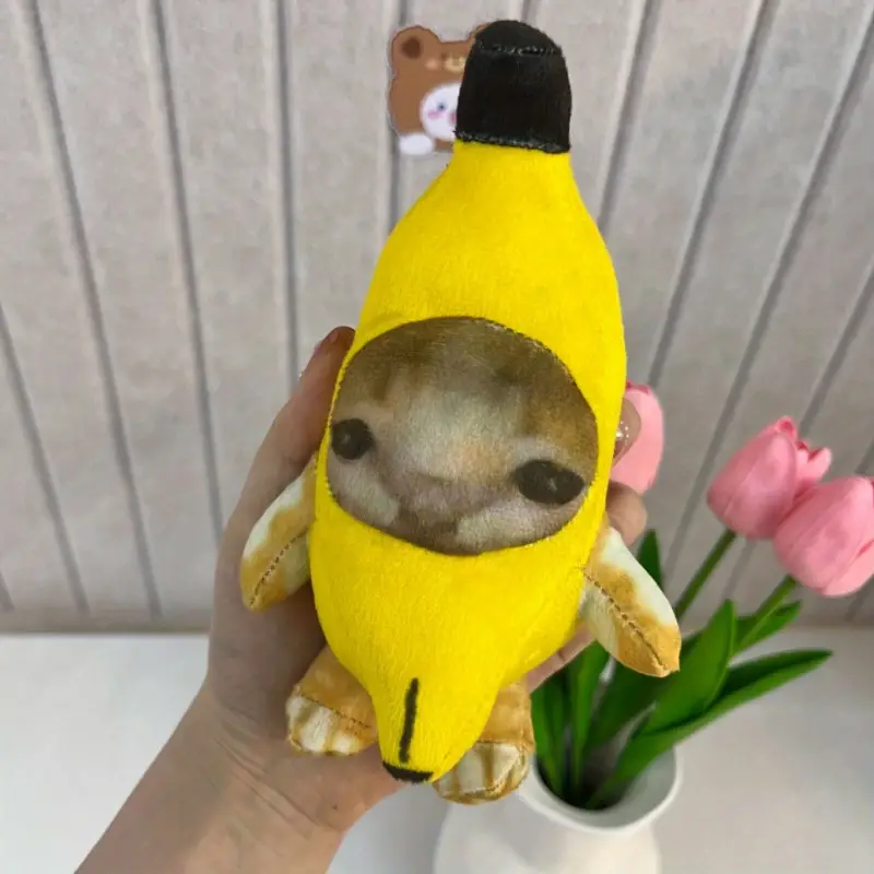 Banana Cat Doll Voice Plush Toys Keychain Whimsy Wah Hang - Temu