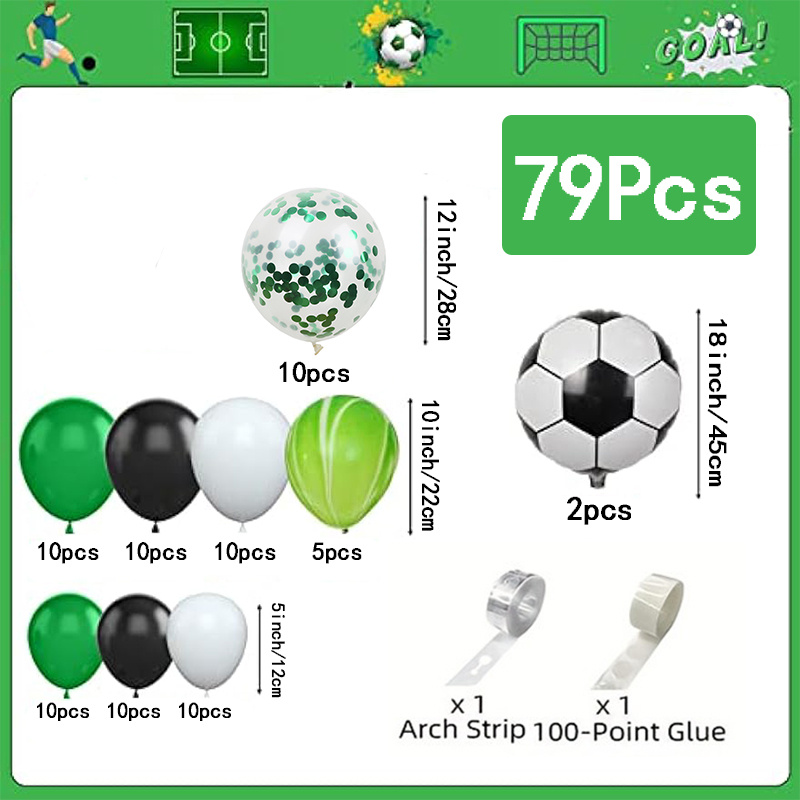 MMTX Green Soccer Balloons Arch Garland Kit, Football Balloon Party  Supplies with Black Green White Balloons for Soccer Theme Boy Birthday  Party Sporting Event Anniversary 