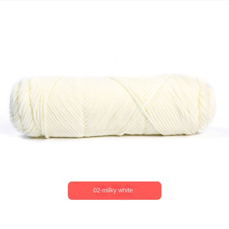 Elaydool Dye Hand-knitted Yarn Hand Knitting Soft Milk Cotton Yarn Thick Wool Yarn Big Wool Scarf Blanket White