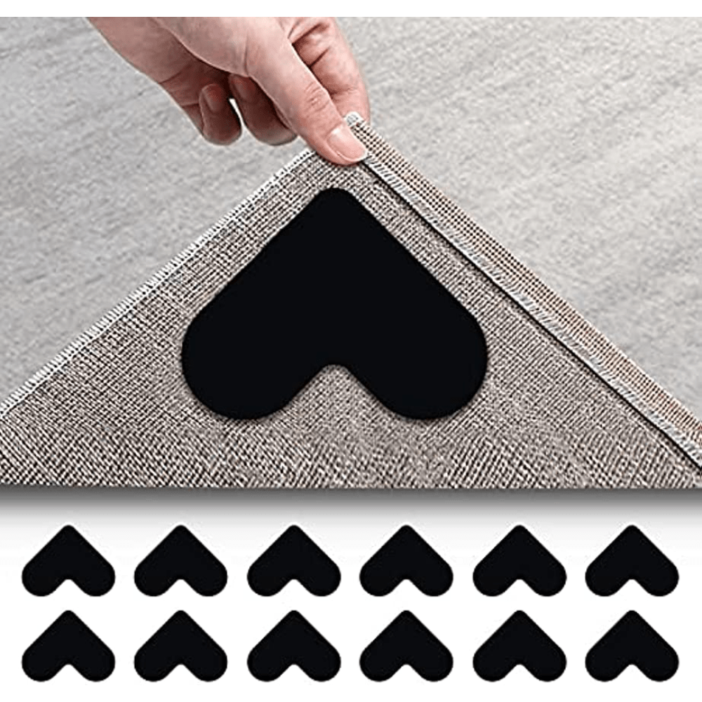 Anti Curling Rug Gripper for Carpet - Will Hold Carpets in Place and Corners Flat - Non Slip Sticky Renewable Grippers for Hardwood Floors and Tile 