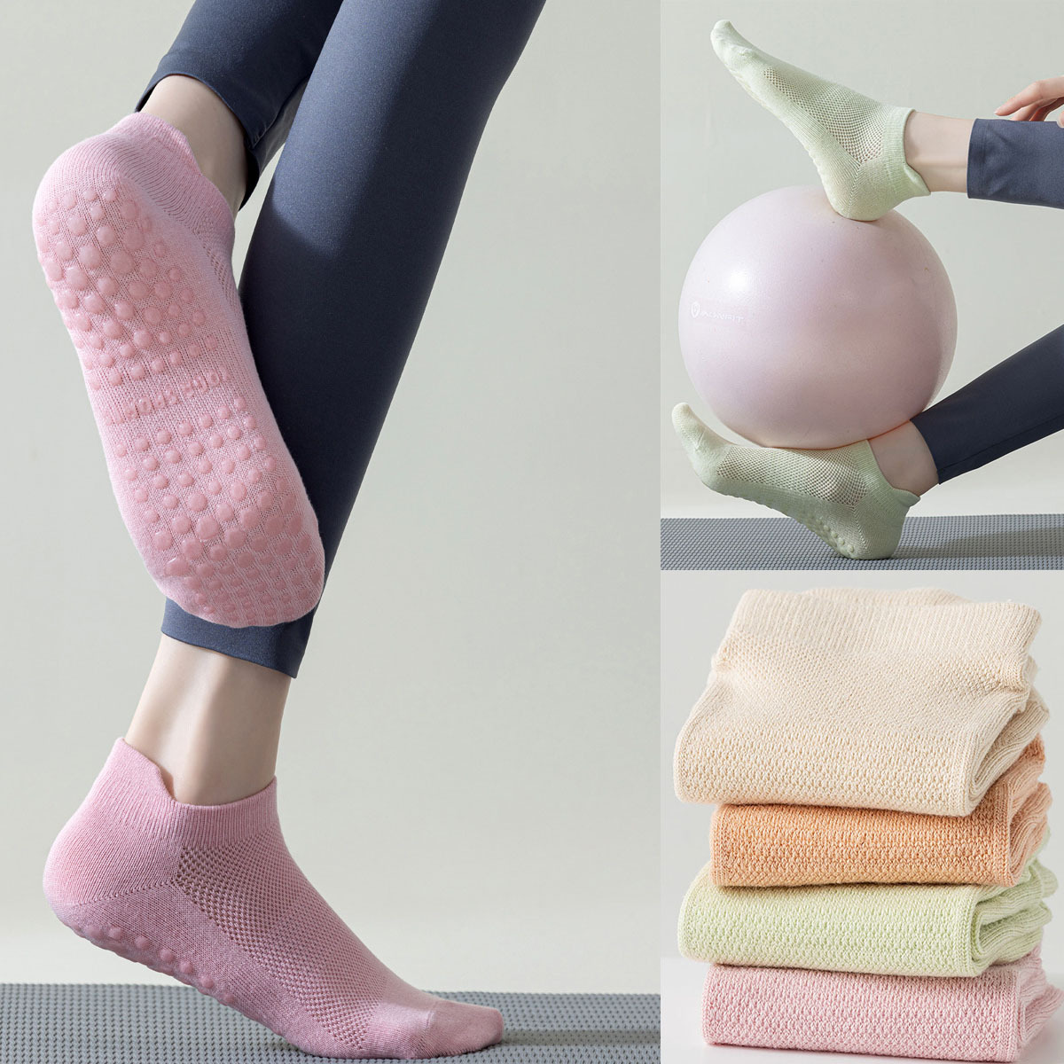 1 Par Calcetines Yoga Media Pantorrilla Mujer Calcetines - Temu