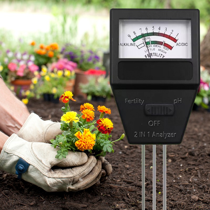 

1pc, 2 In 1 Soil Ph Fertility Meter Analyzer With 3 Probes Soil Ph Tester Plant Fertile Measure Device Acidity Meter For Garden