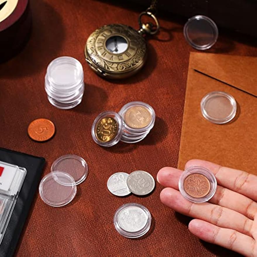 Silvery Dollar Coin Holder Clear Plastic Coin Capsules Round - Temu