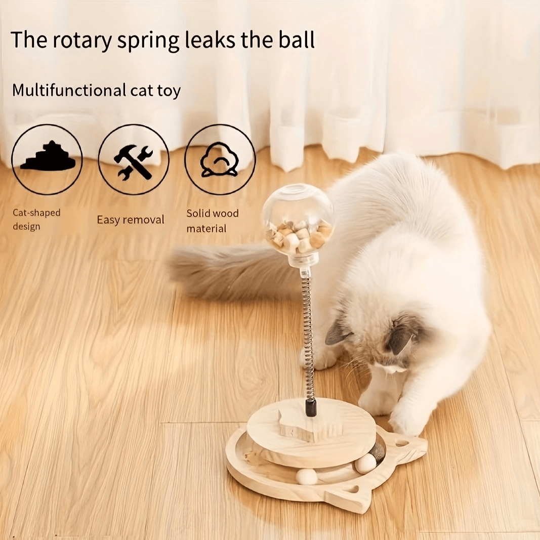 Pet Toy, Rotation Cat Puzzle Toy Food Leakage Pet Cat Leaking Toy  Interactive Cat Toys Pet Toy, Ferris Wheel Food Dispensing Pet Slow Feeder  Toy with
