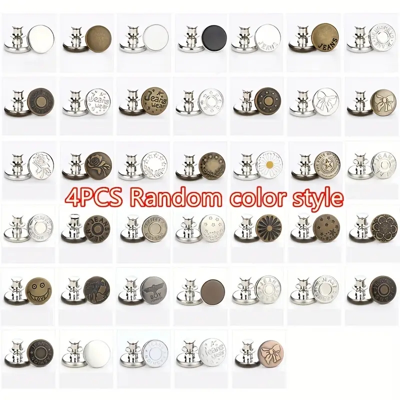 Random Color Magic Metal Button Extender For Pants Jeans - Temu