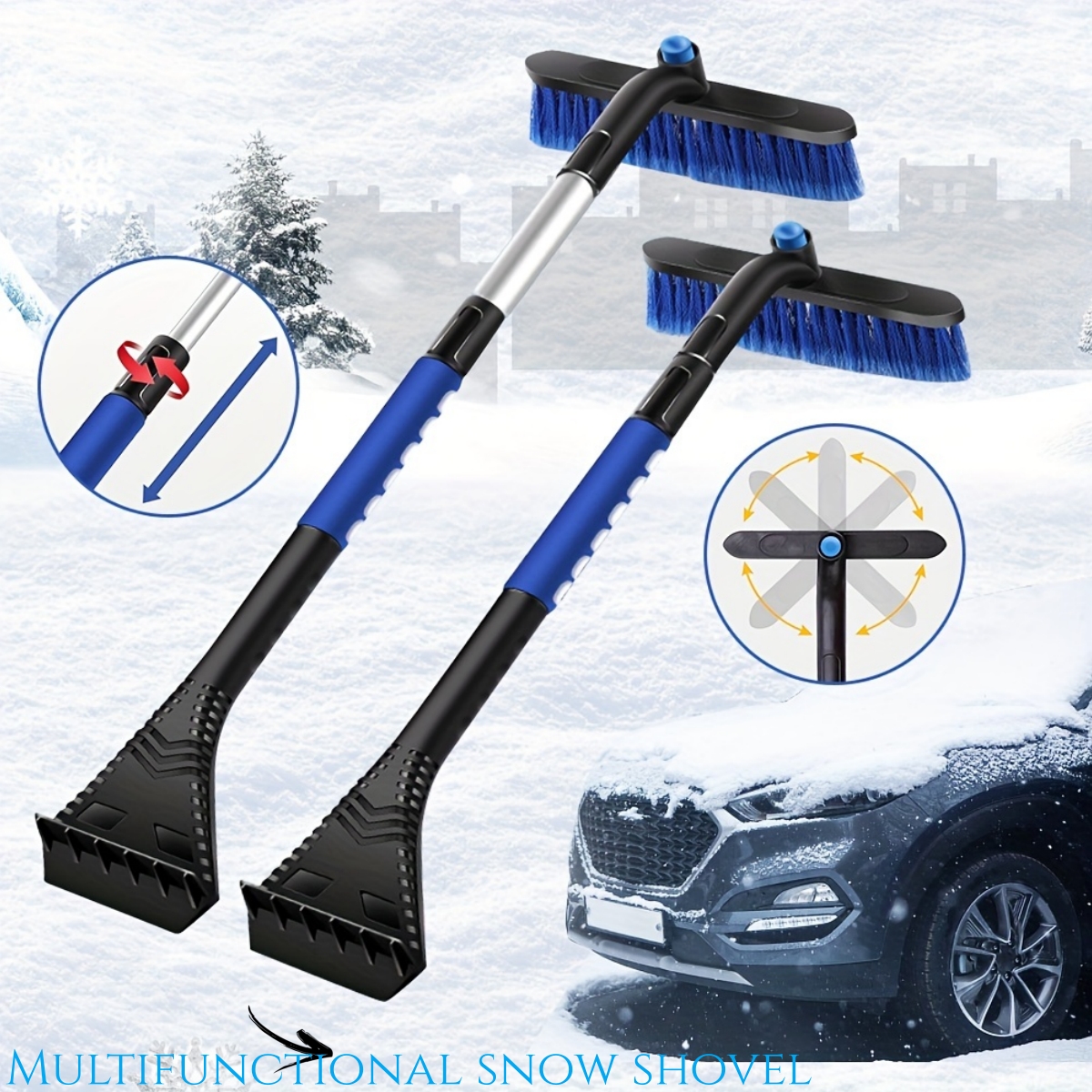 High end Car Snow Shovel Snow Brushes Retractable Ice - Temu