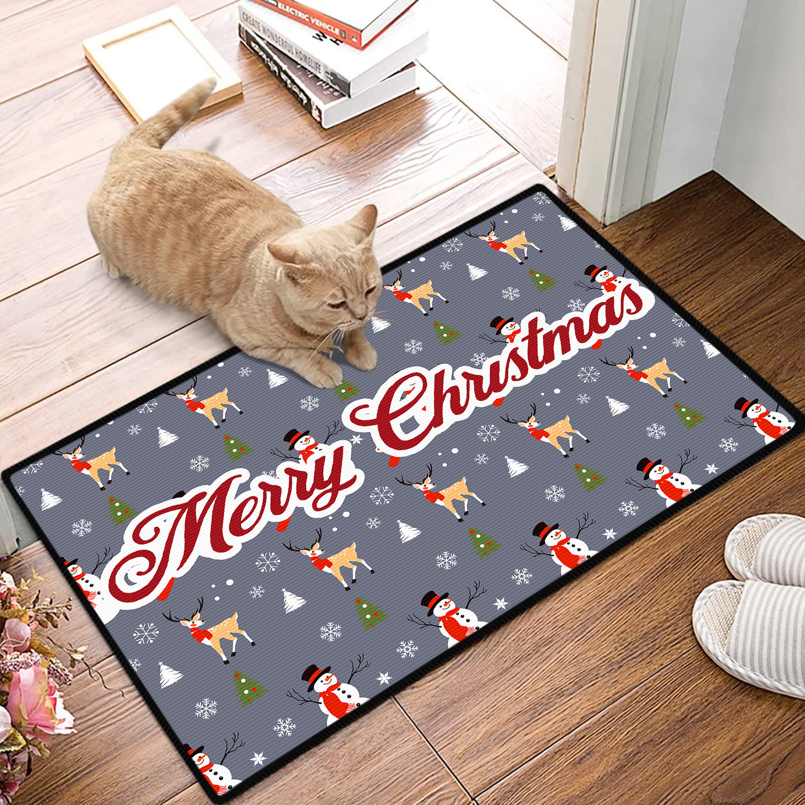 Modern Christmas Deer Pattern Door Mat, Ultra-thin Water-absorbent  Anti-slip Door Mat And Bathroom Mat, For Living Room Bedroom, Home Decor -  Temu