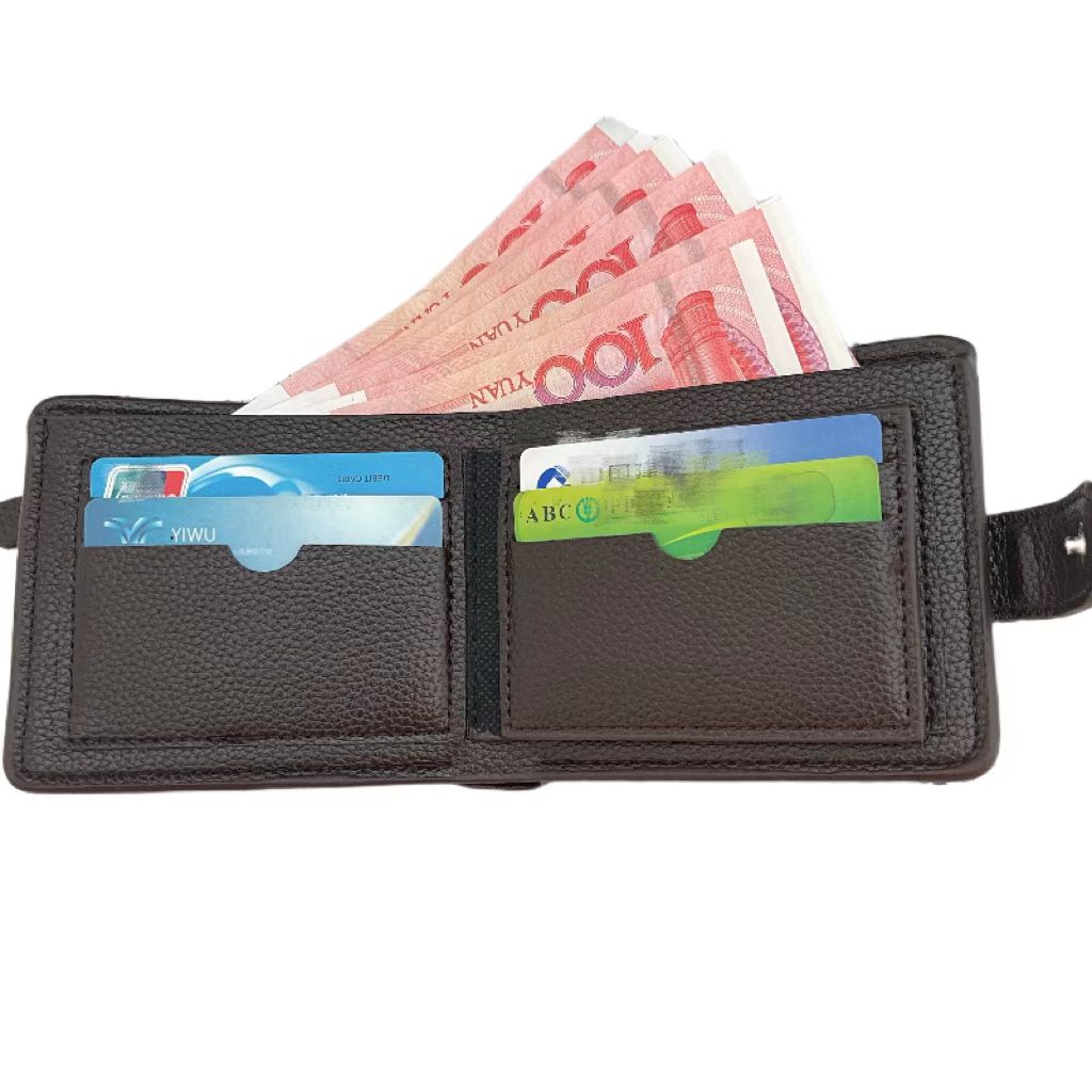 Men's Leather Short Wallet Money Clip, Multi-card Card Holder, Snap Button  Wallet With Zipper Coin Pocket, Gift For Men - Temu