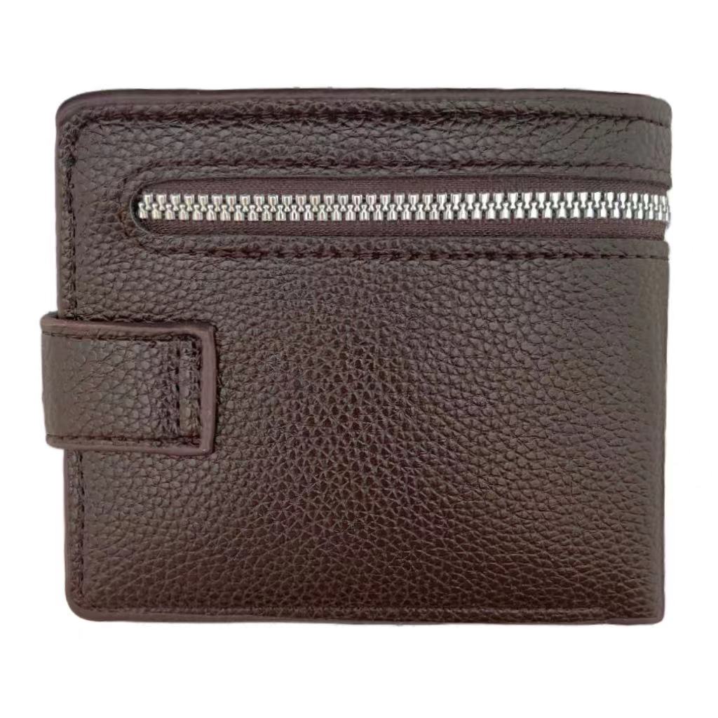 Men's Leather Short Wallet Money Clip, Multi-card Card Holder, Snap Button  Wallet With Zipper Coin Pocket, Gift For Men - Temu