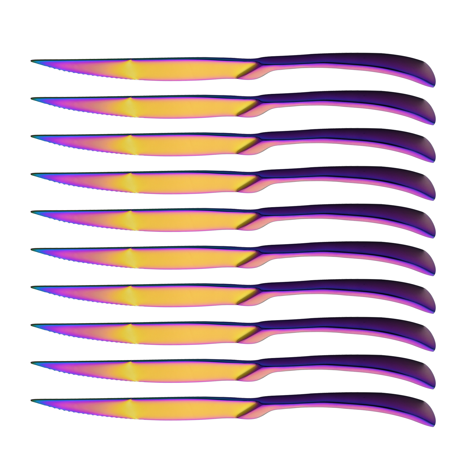 4PCS Stainless Steel Rainbow Steak Knife Sharp Table Knives Set