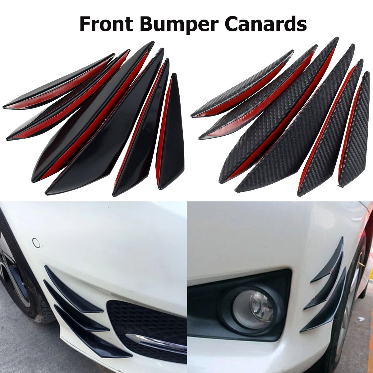 Front Bumper Canards Kit Waterproof Adhesive Front Bumper - Temu