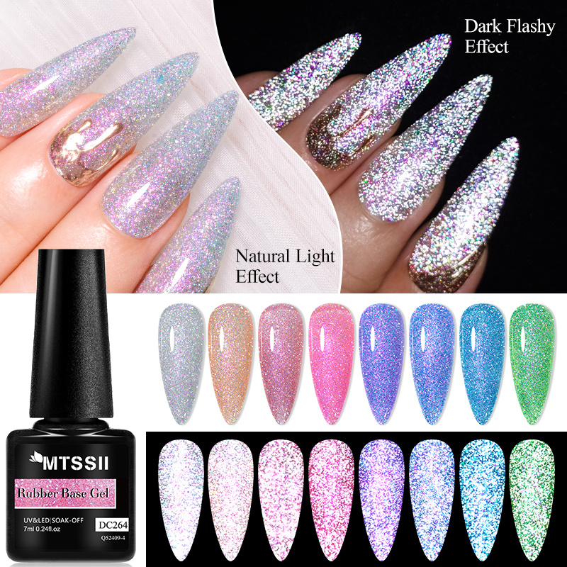 Laser Rainbow Reflective Rubber Base Gel Chameleon Sequins - Temu