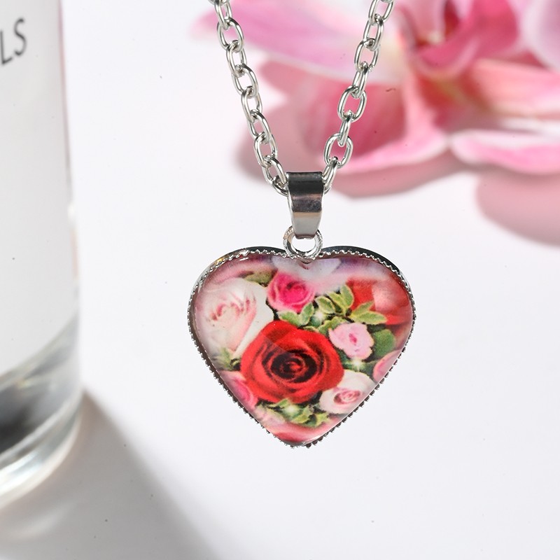 Collana A Pendente A Forma Cuore Rosso Creativo Rosa Uomini - Temu